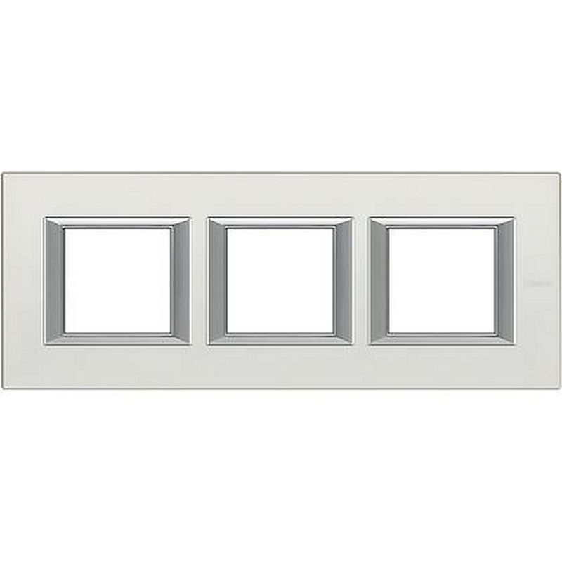 Plaque rectangulaire Axolute Aluminium anodisé 2+2+2 modules horizontal - Argent