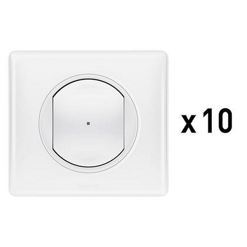 Lot de 10 interrupteurs (option variateur) connectés Céliane with Netatmo -blanc