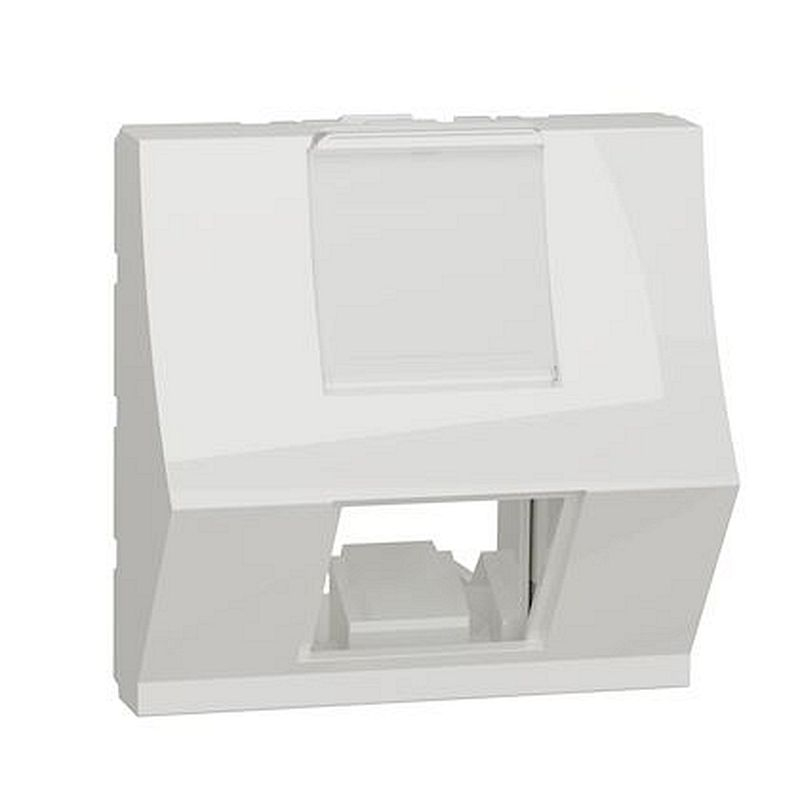 Unica - prise pour 1 RJ45 Keystone/Systimax - 2 mod incliné - Blanc - méca seul