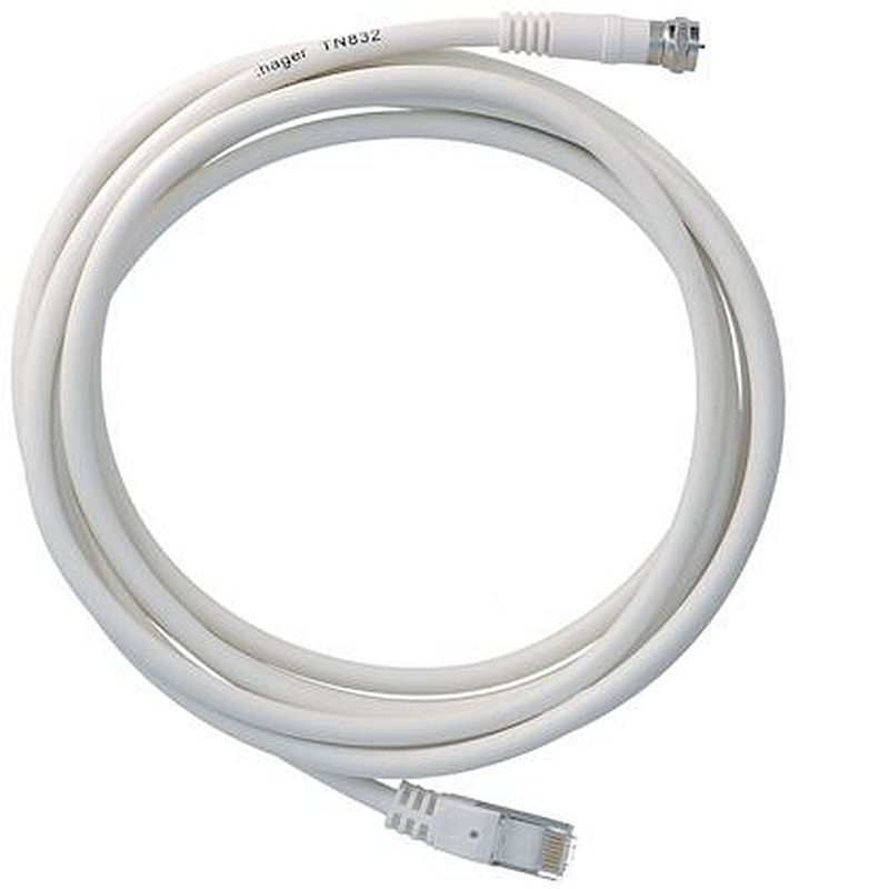 CordonTV RJ45/fiche 'F' longueur 3m