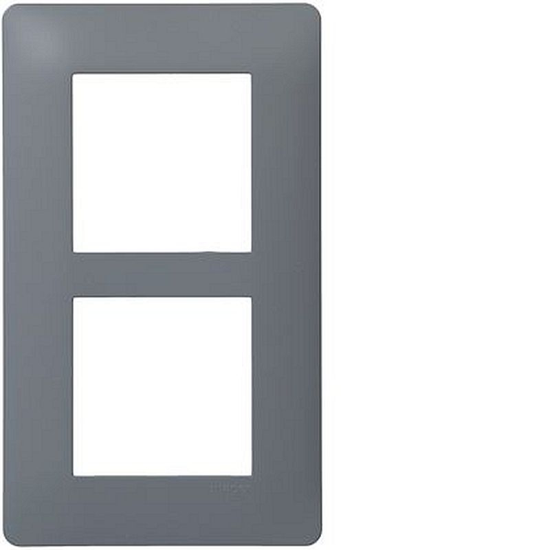 essensya Plaque 2 postes verticale entraxe 57mm, Graphite