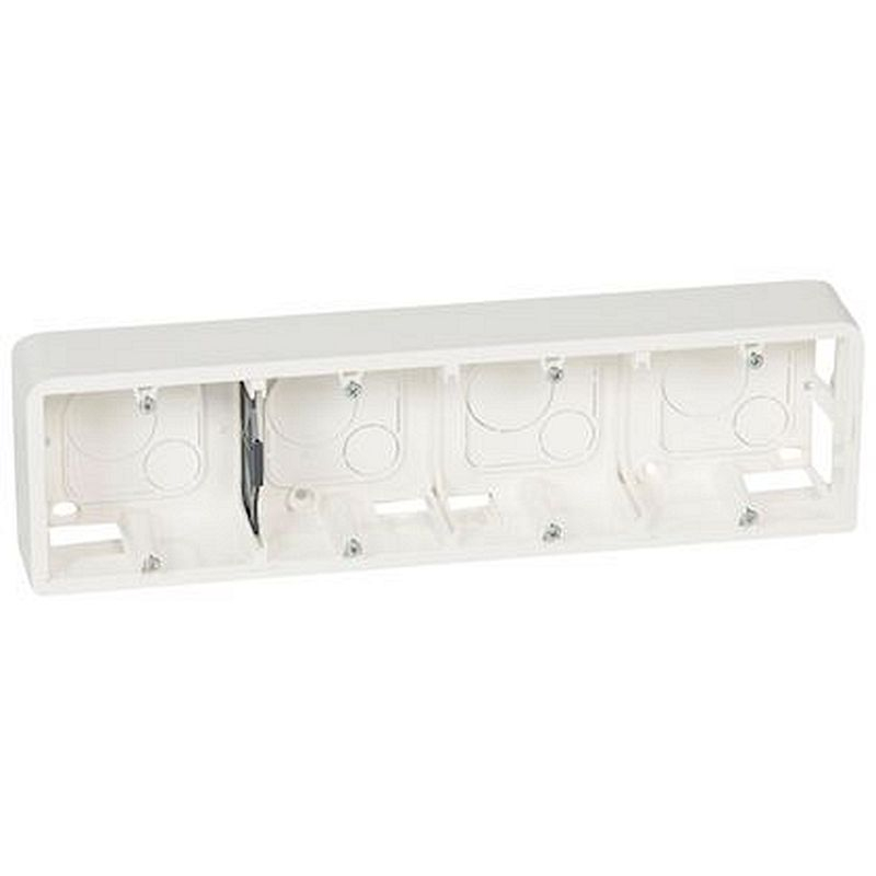 Cadre saillie prof.40 Mosaic pour 10 ou 4x2 modules horizontal et support 080254