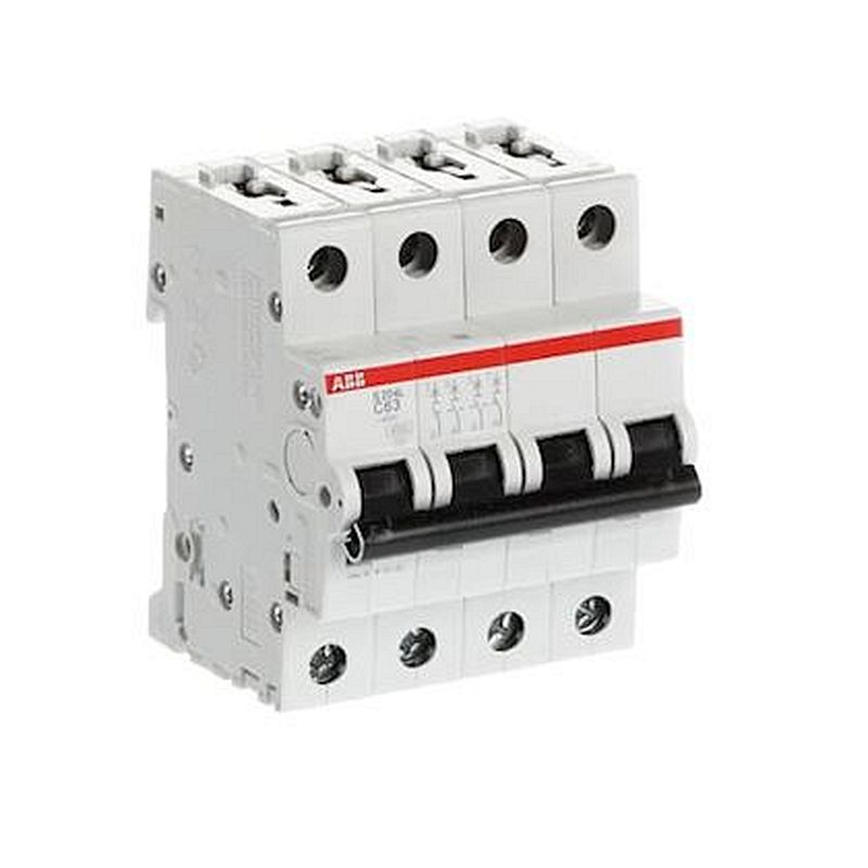 Disjoncteur S204L 4P 63A Courbe C Raccordement à vis - 6KA (4Modules)