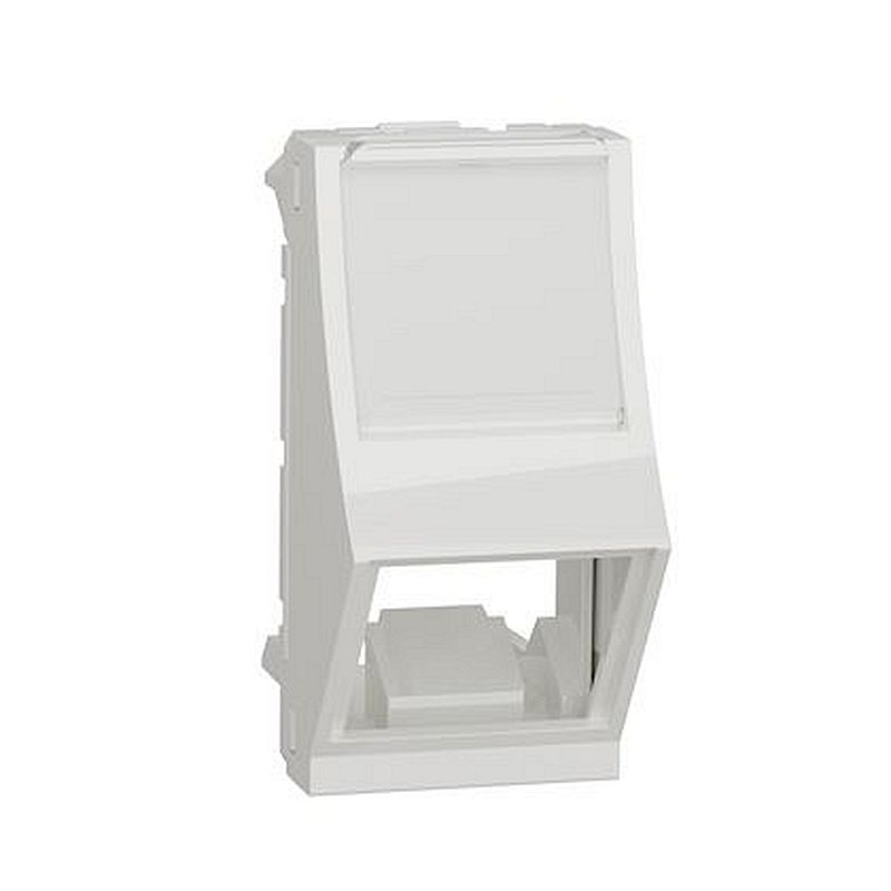 Unica - prise pour 1 RJ45 S-One incliné - 1 mod - Blanc antimicrob - méca seul