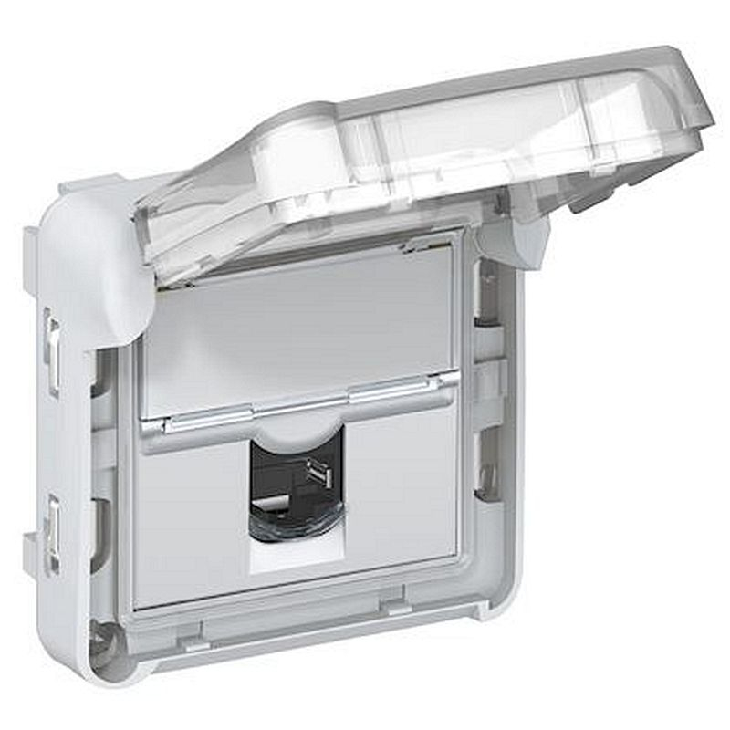 Prise RJ45 étanche catégorie6 FTP Plexo composable IP55 gris