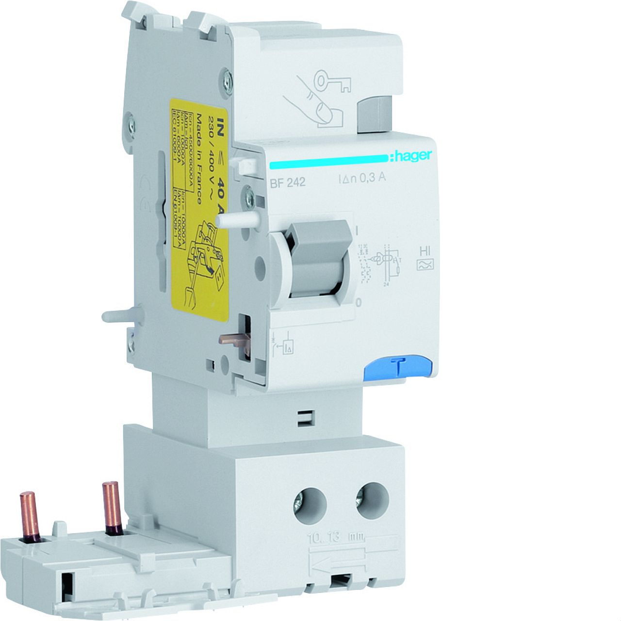 Bloc différentiel 2P 40A 300mA type haute immunité 50/60Hz