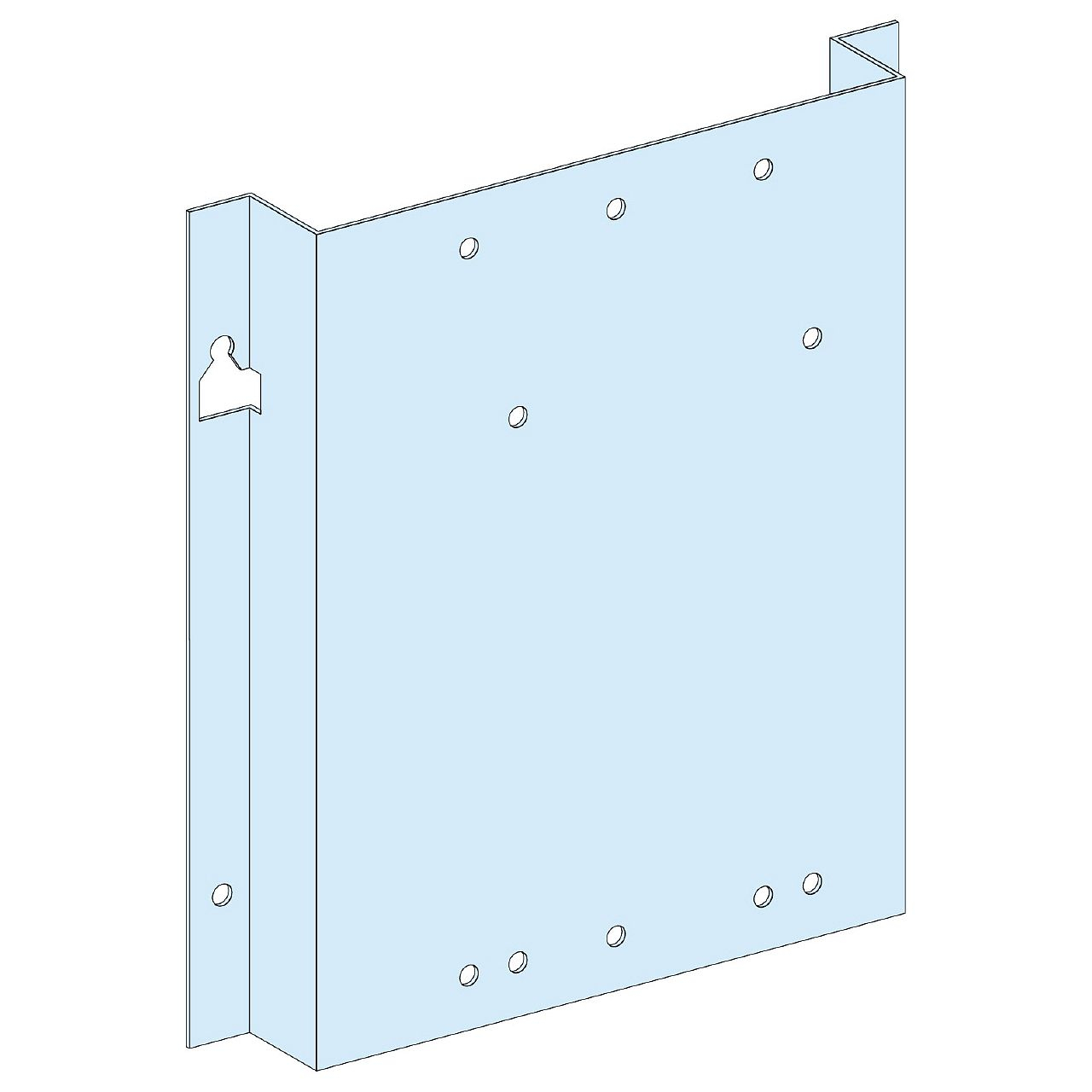 PrismaSeT G Active - Platine gaine-NSX-INV630 vert.-fixe-Cde manet-L=300-RAL9003