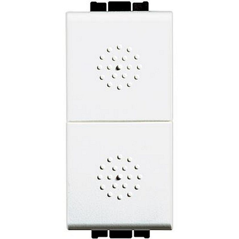 Double-poussoir axial Livinglight NO-NO 10A 250V~ - Blanc - 1 module