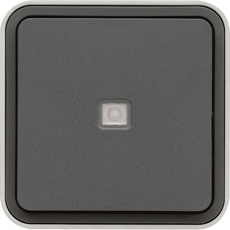 cubyko interrupteur va-et-vient témoin avec neutre saillie gris IP55