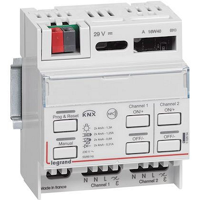 Contrôleur modulaire BUS/KNX pour variation toutes charges -2 sorties -4 modules