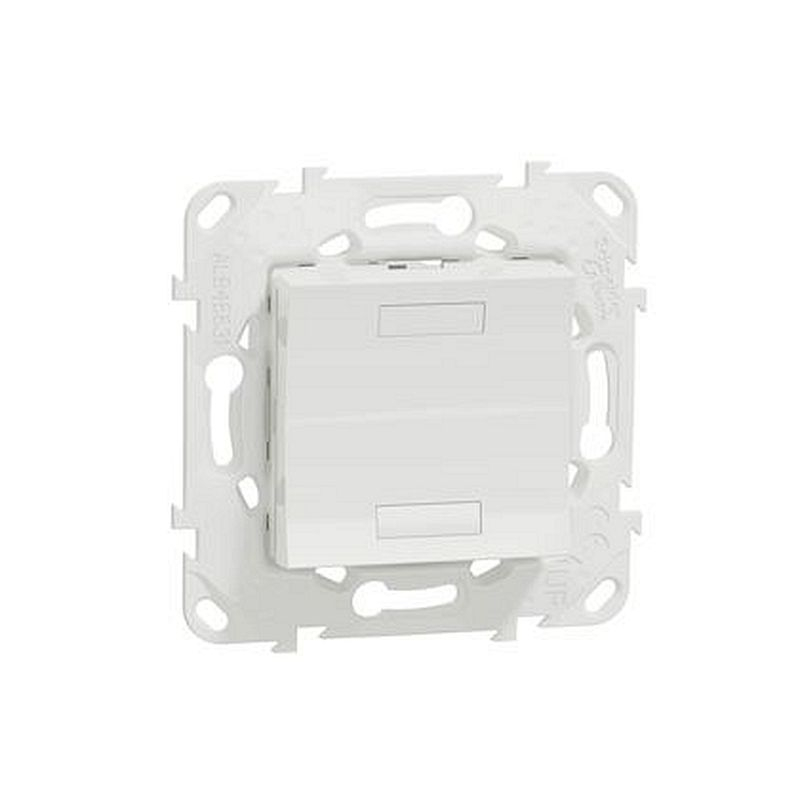 Unica KNX - bouton-poussoir 2 boutons + led - avec support - Blanc