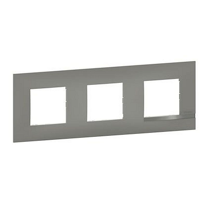 Plaque Altège Classico 3 postes Nuage - effet aluminium avec liseré effet alu