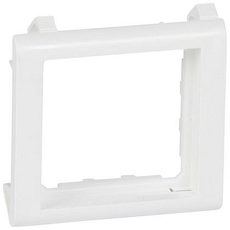 Support de plaque étroit pour paroi mince Batibox 2 modules - blanc