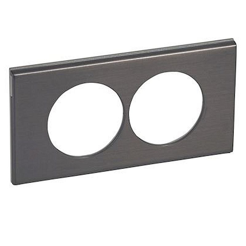 Plaque Céliane Matières 2 postes pour rénovation entraxe 57mm - Black Nickel