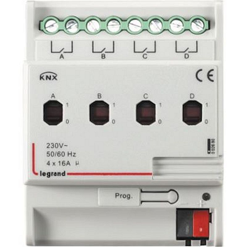 Contrôleur BUS KNX ON OFF et 4 sorties 16A - 4 modules DIN