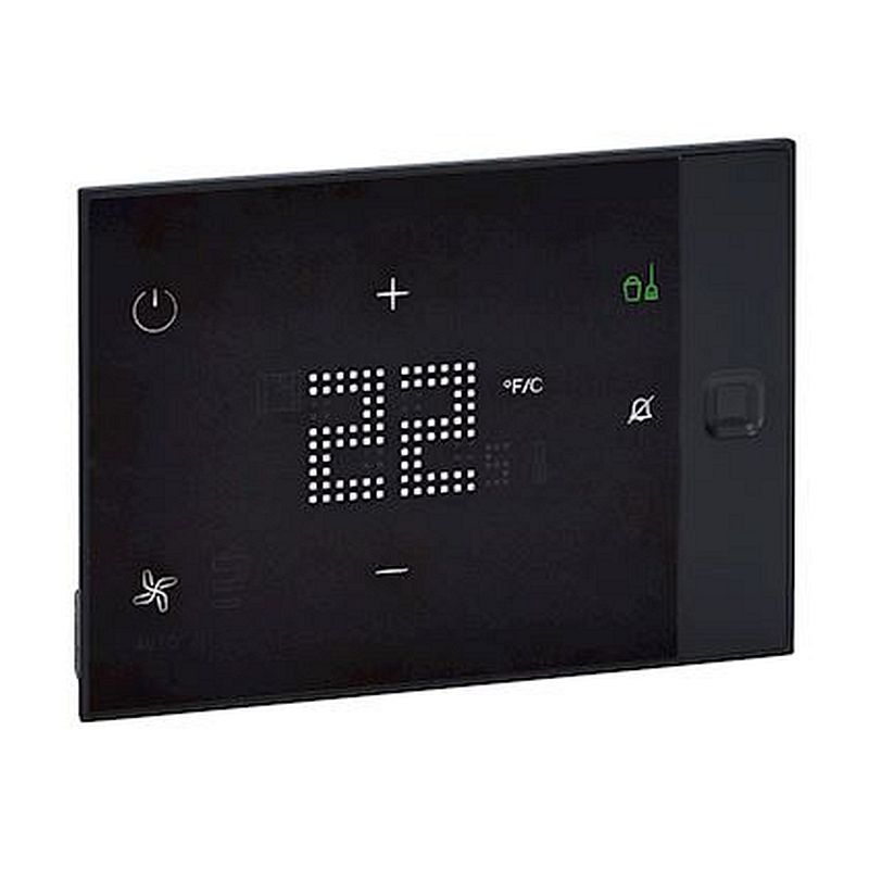 Thermostat hôtel Ux One encastré 230V avec services DND MUR - noir