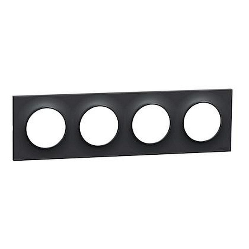 Odace Styl, plaque Anthracite 4 postes horiz./vert. entraxe 71mm