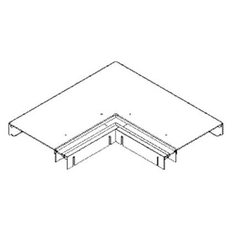 Couvercle pour angle plat exterieur, brosse et LED, pour goulotte sol, BKB 25085