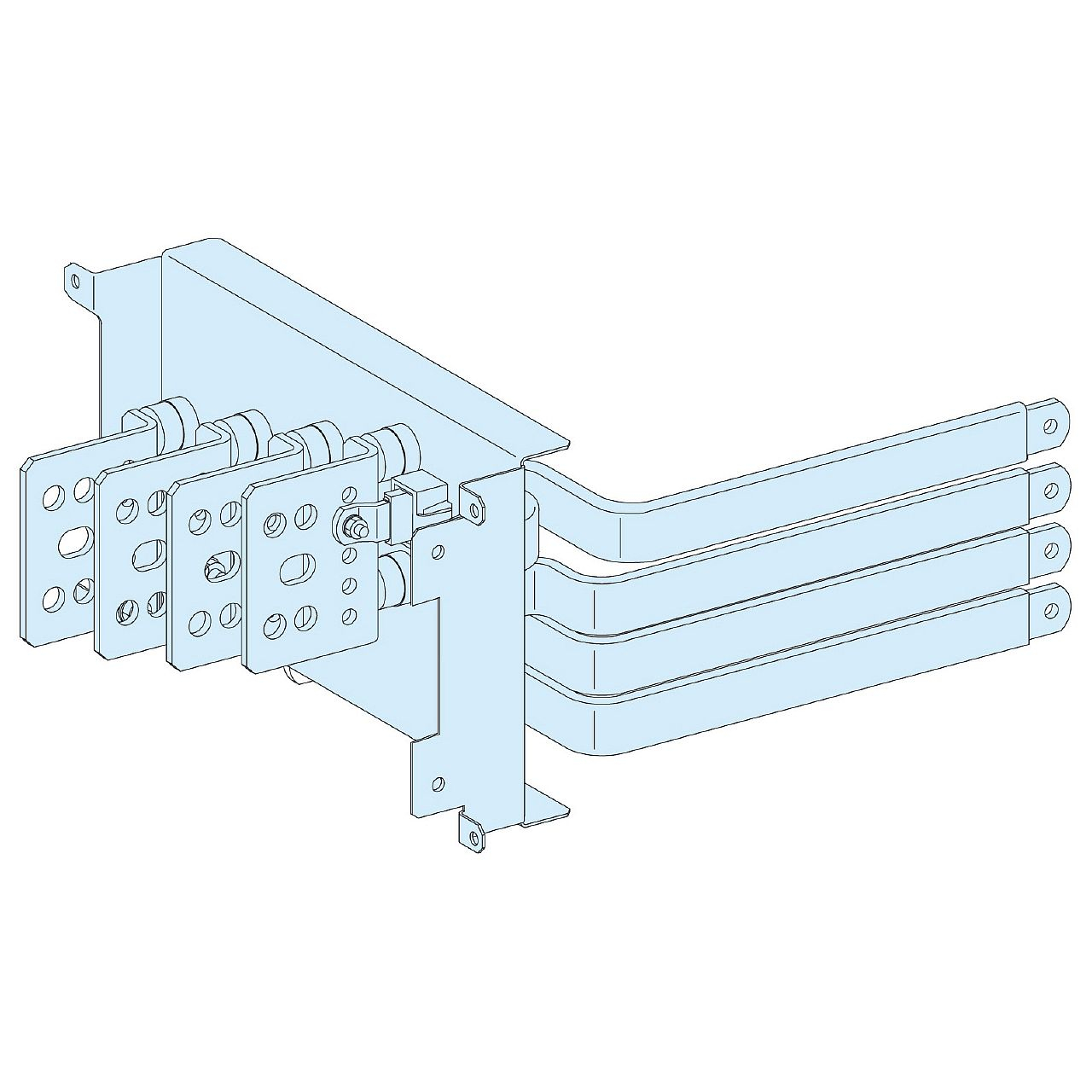 PrismaSeT P Active - Raccordement aval reporté NSX100/250 - fixe Cde manet. - 4P