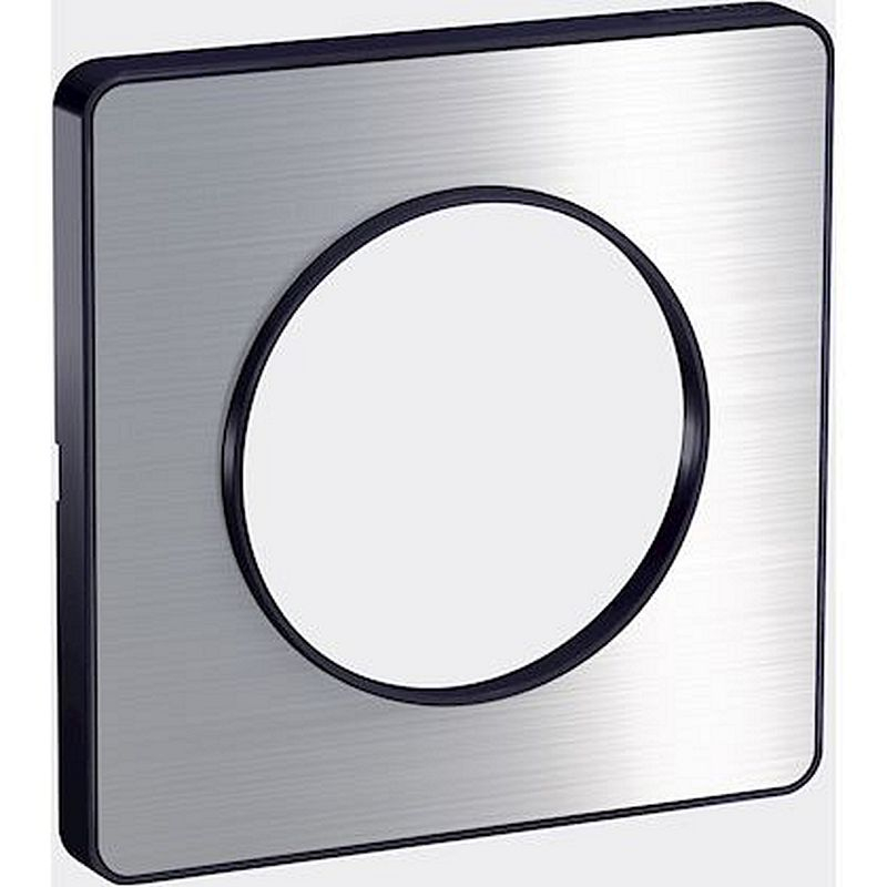 Odace Touch, plaque Aluminium brossé avec liseré Anthracite 1 poste