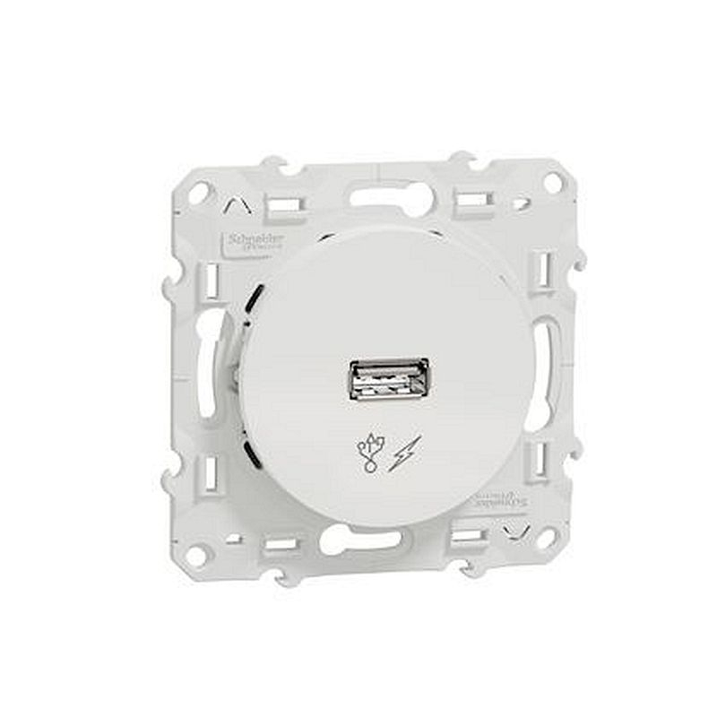 Odace - prise alimentation chargeurs USB blanche - sortie 5V, 1A