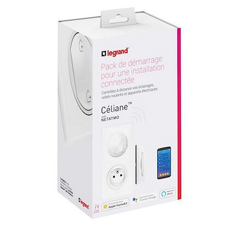 Pack de démarrage Céliane with Netatmo 1 prise + 1 cde Départ/Arrivée - blanc