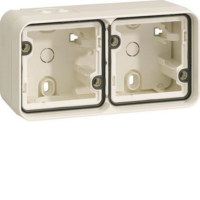 cubyko Boîte double horizontale vide avec 2 entrées associable blanc IP55