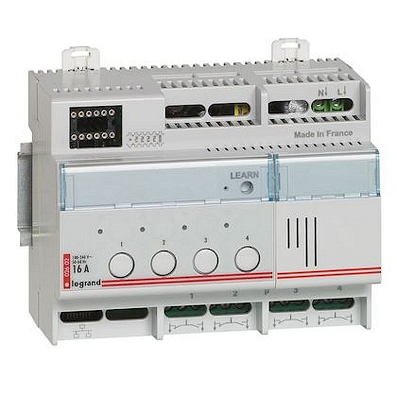 Actionneur ON/OFF avec marche forcée 4x1000W MyHOME BUS - 6 modules DIN