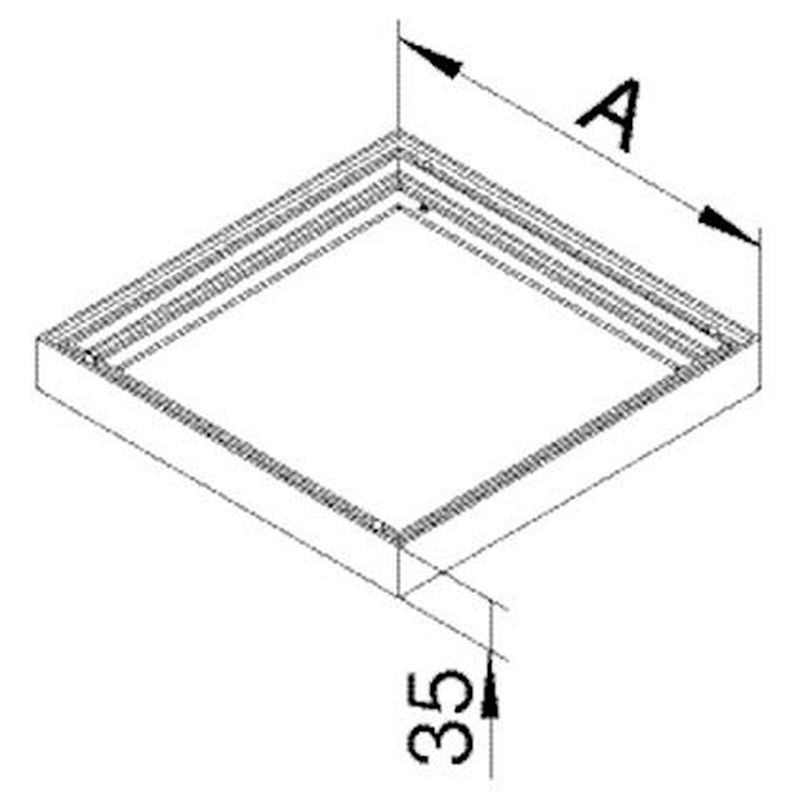 Cadre de rehausse pour boîte de jonction acier 340 mm p boîte acier UDB3-UDS3xxx