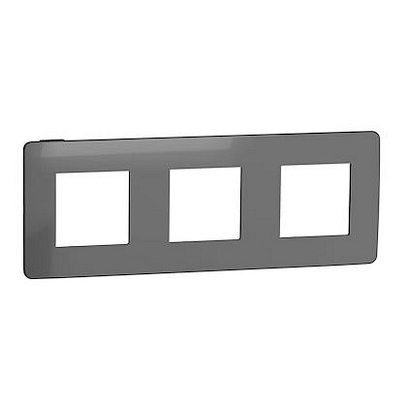 Unica Studio Métal - plaque de finition - Black aluminium liseré Anthracite - 3P