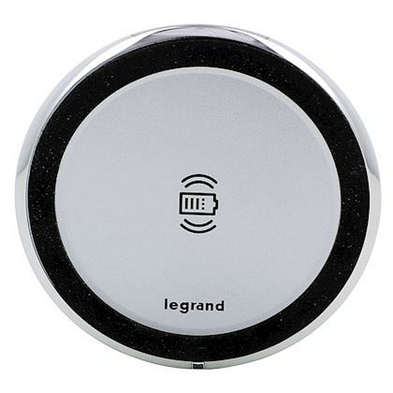 Chargeur sans fil 15W rond diamètre 80mm - Aluminium