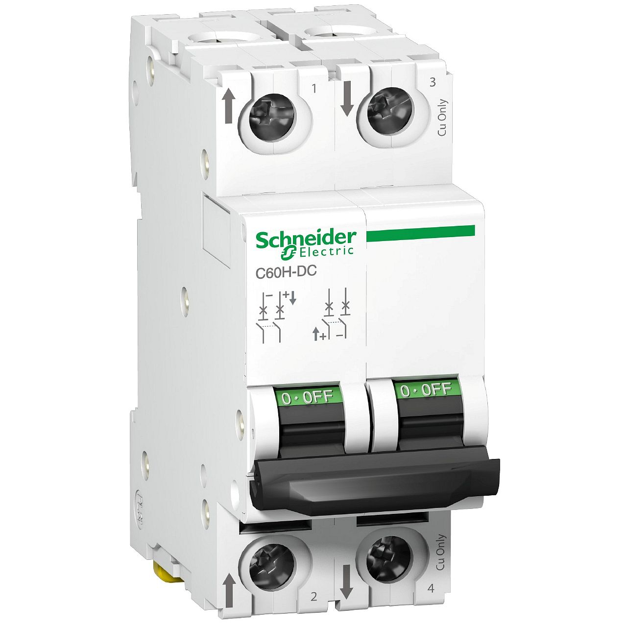 Acti9 C60H-DC - disjoncteur modulaire - 2P - 4A - C curve