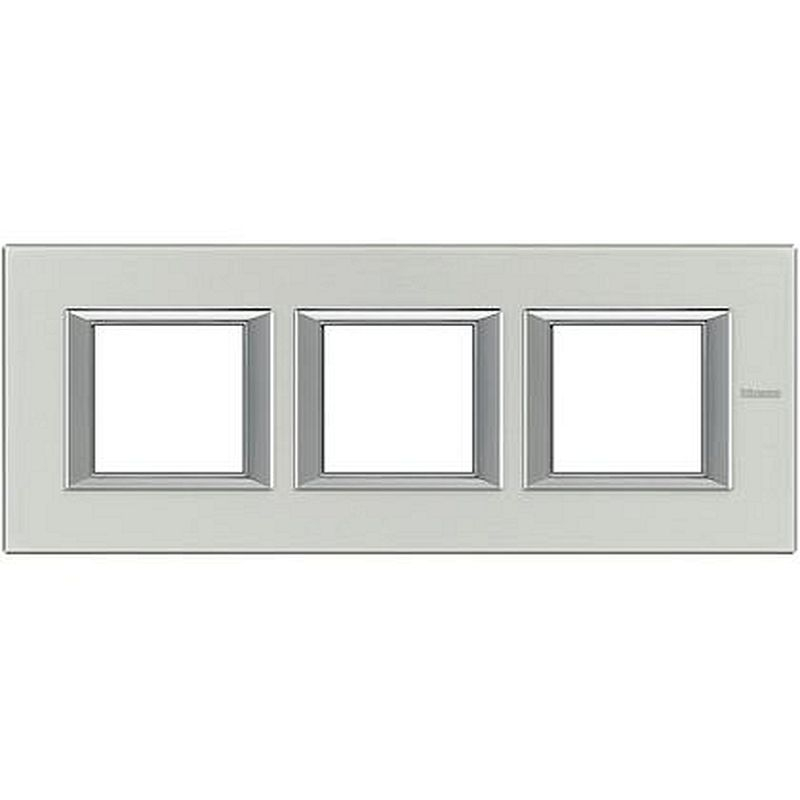 Plaque rectangulaire Axolute Aluminium brossé 2+2+2 modules horizontal - Naturel