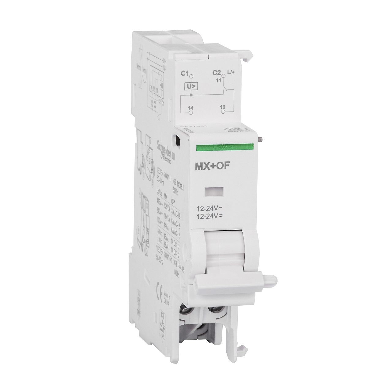 Déclencheur à émission de tension MX + OF 12..24VCA-CC 3A 415VCA - 6A 240VCA