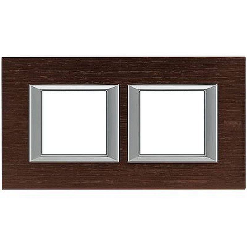 Plaque rectangulaire Axolute Bois 2+2 modules horizontal - Wengé