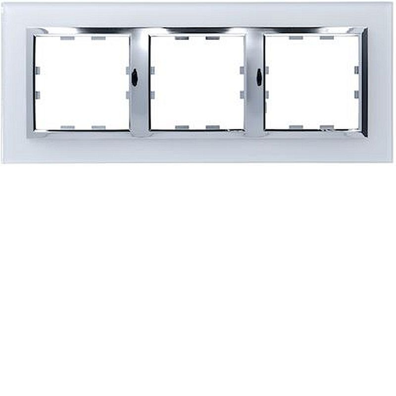 Kallysta épure plaque 3 postes horizontale entraxe 71 verre coloris Cristal Alba