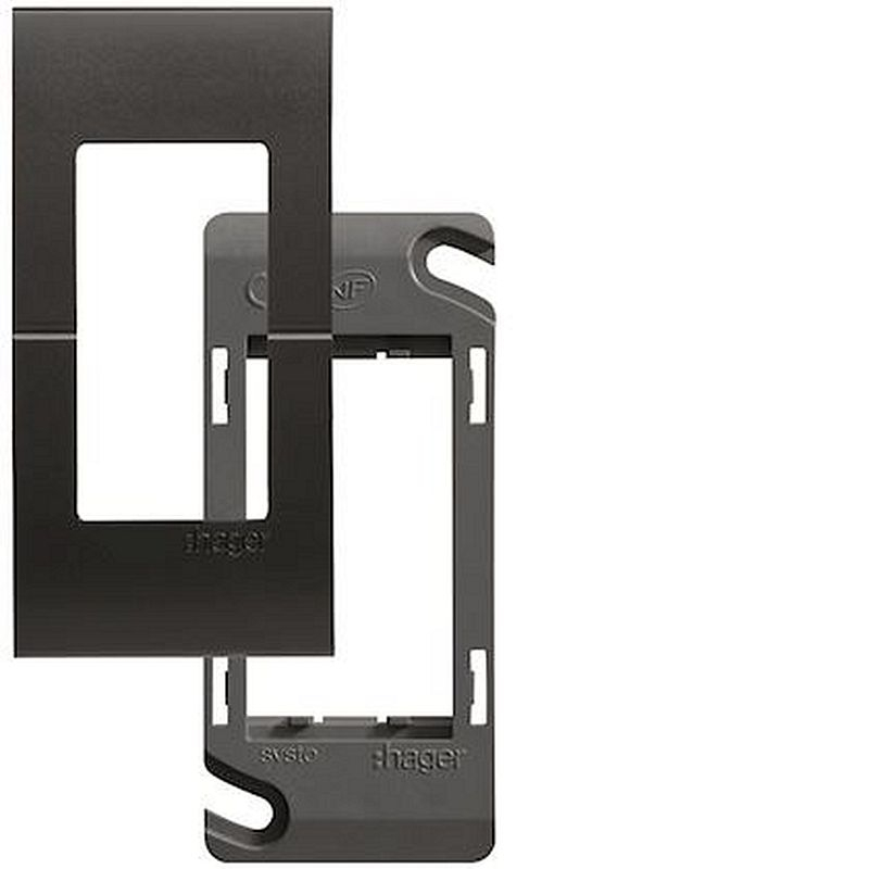 Systo plaque+support 1 module Noir