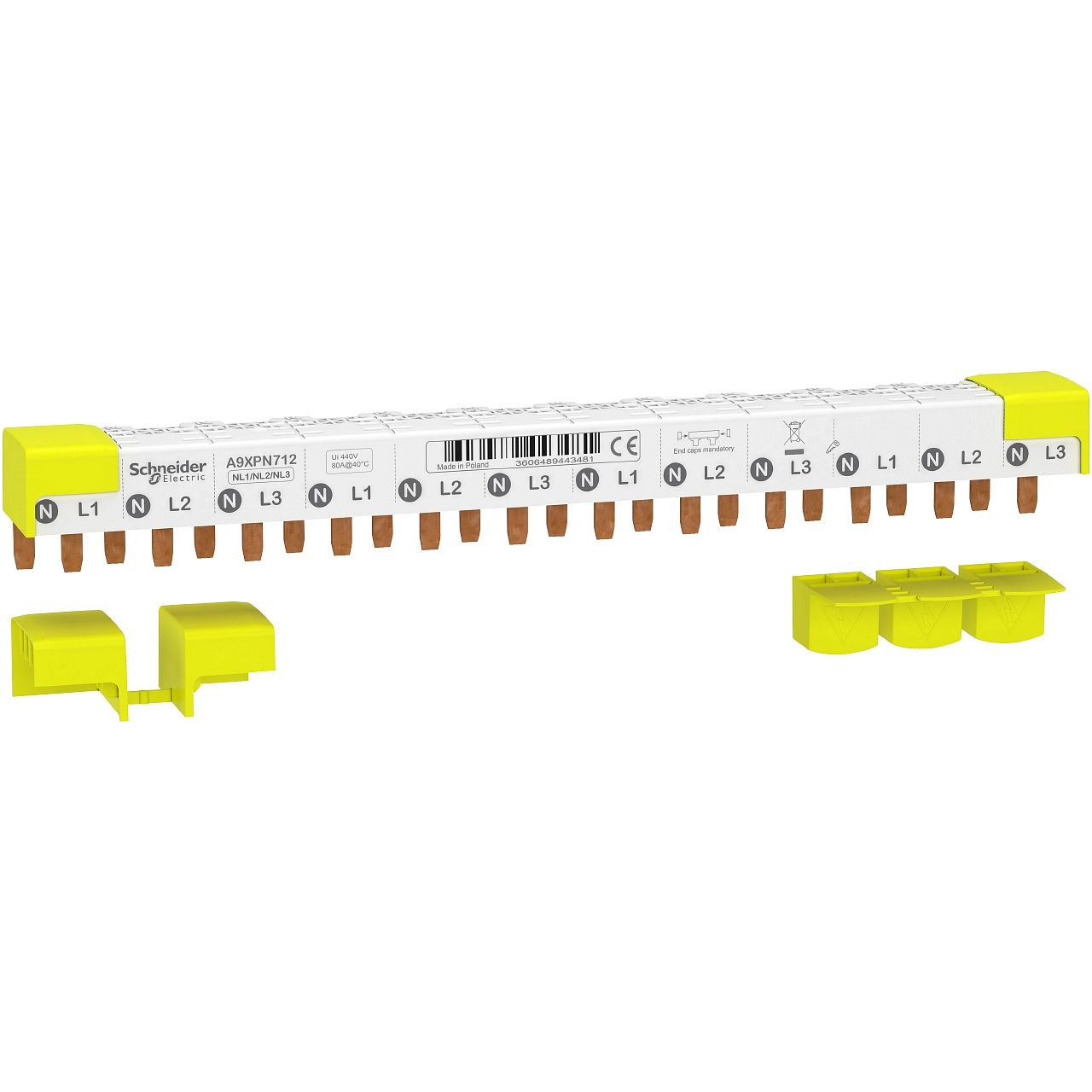 Acti9 iDT40 - peigne - 3P+N - 12 modules de 18mm - 80A