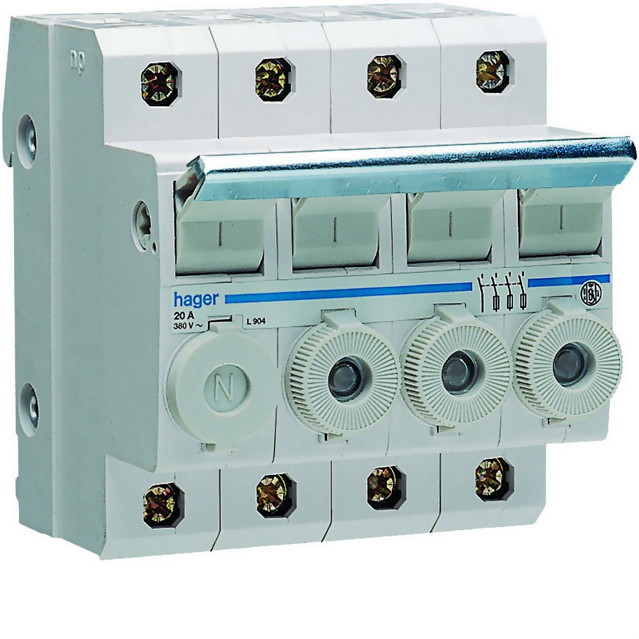 Porte-fusible combiné 3P+N 20A 380V L31 4M avec cartouche