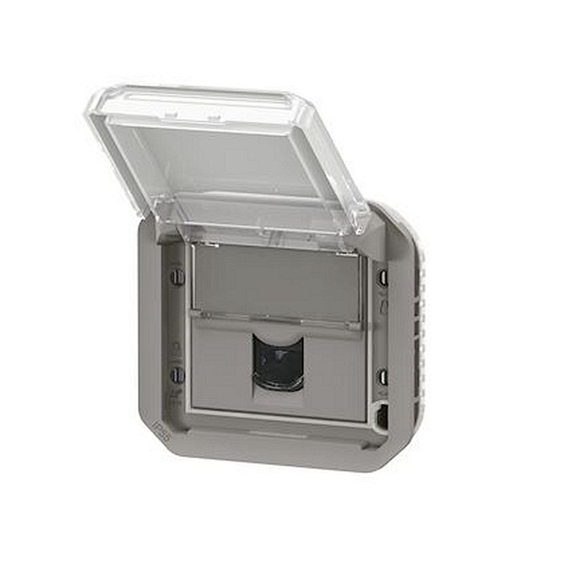 Prise RJ45 catégorie 6A STP Plexo composable gris