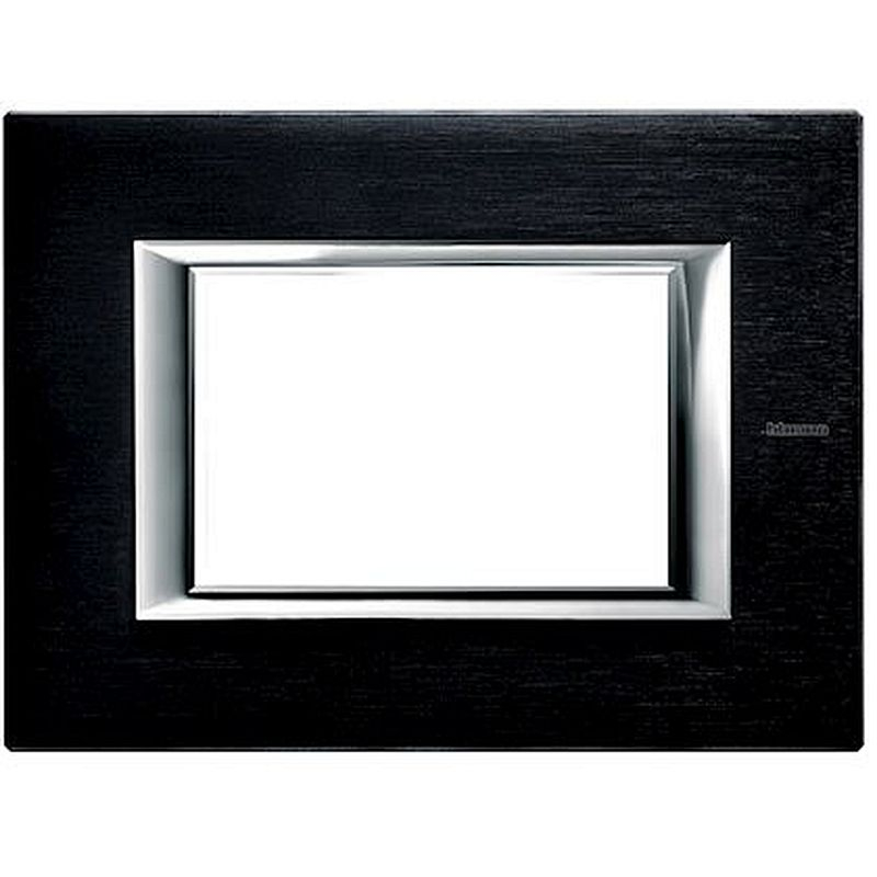 Plaque rectangulaire Axolute Aluminium brossé 3 modules - Anthracite