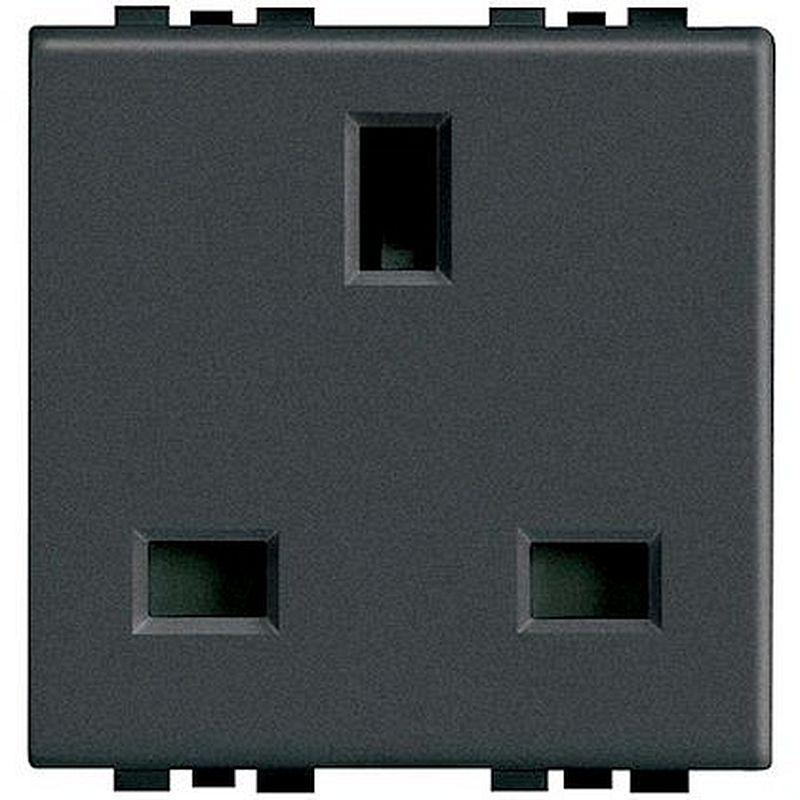 Prise de courant standard britannique 2P+T Livinglight 13A -Anthracite 2 modules