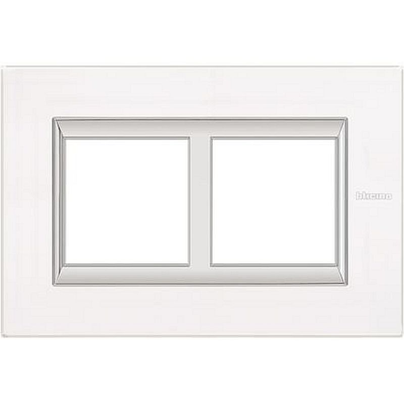 Plaque Axolute Verre 2+2 modules horiz pour rénovation entraxe 57mm -Verre Blanc