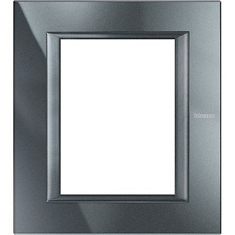 Plaque rectangulaire Axolute Aluminium monochrome 3+3 modules - Anthracite