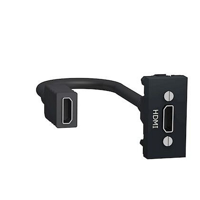 Unica - prise HDMI préconnectorisée - 1 mod - Anthracite - méca seul