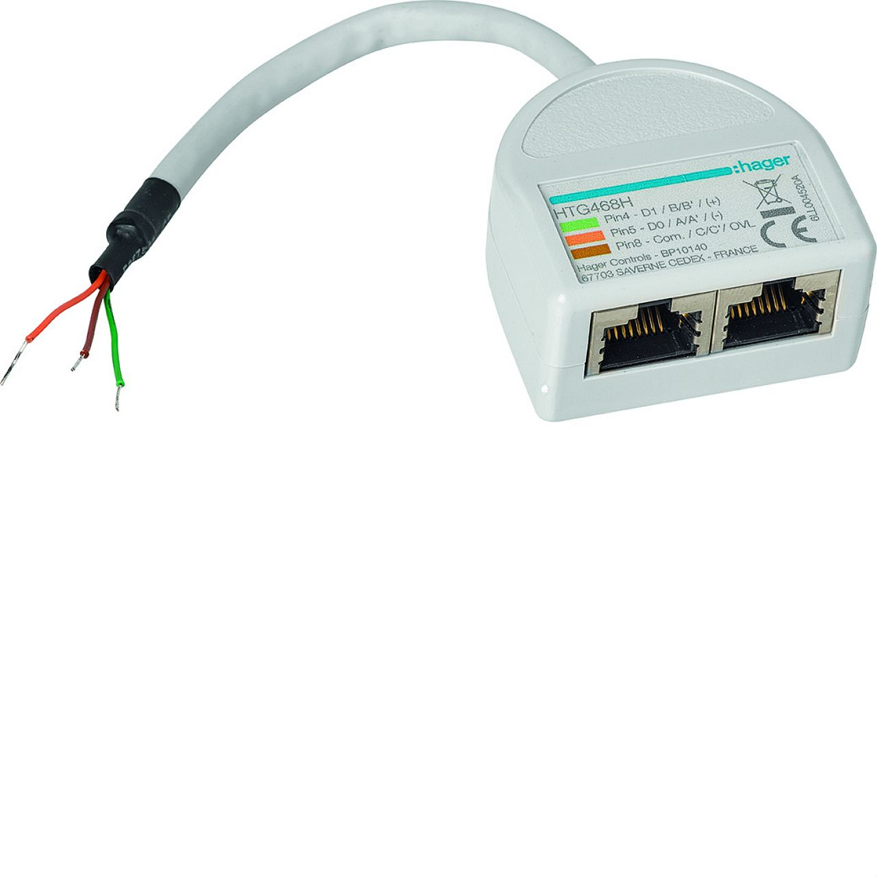 Eclateur de port 1 RJ45 vers 2 RJ45 pour Modbus agardio