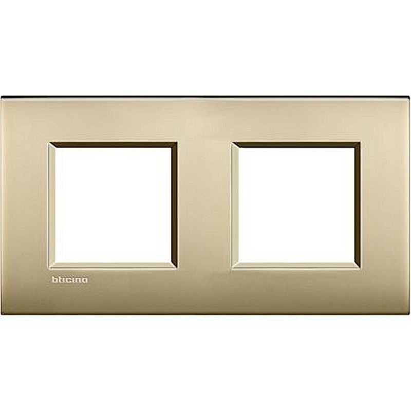 Plaque Livinglight Air Brillant 2+2 modules horizontal ou vertical - Or mat