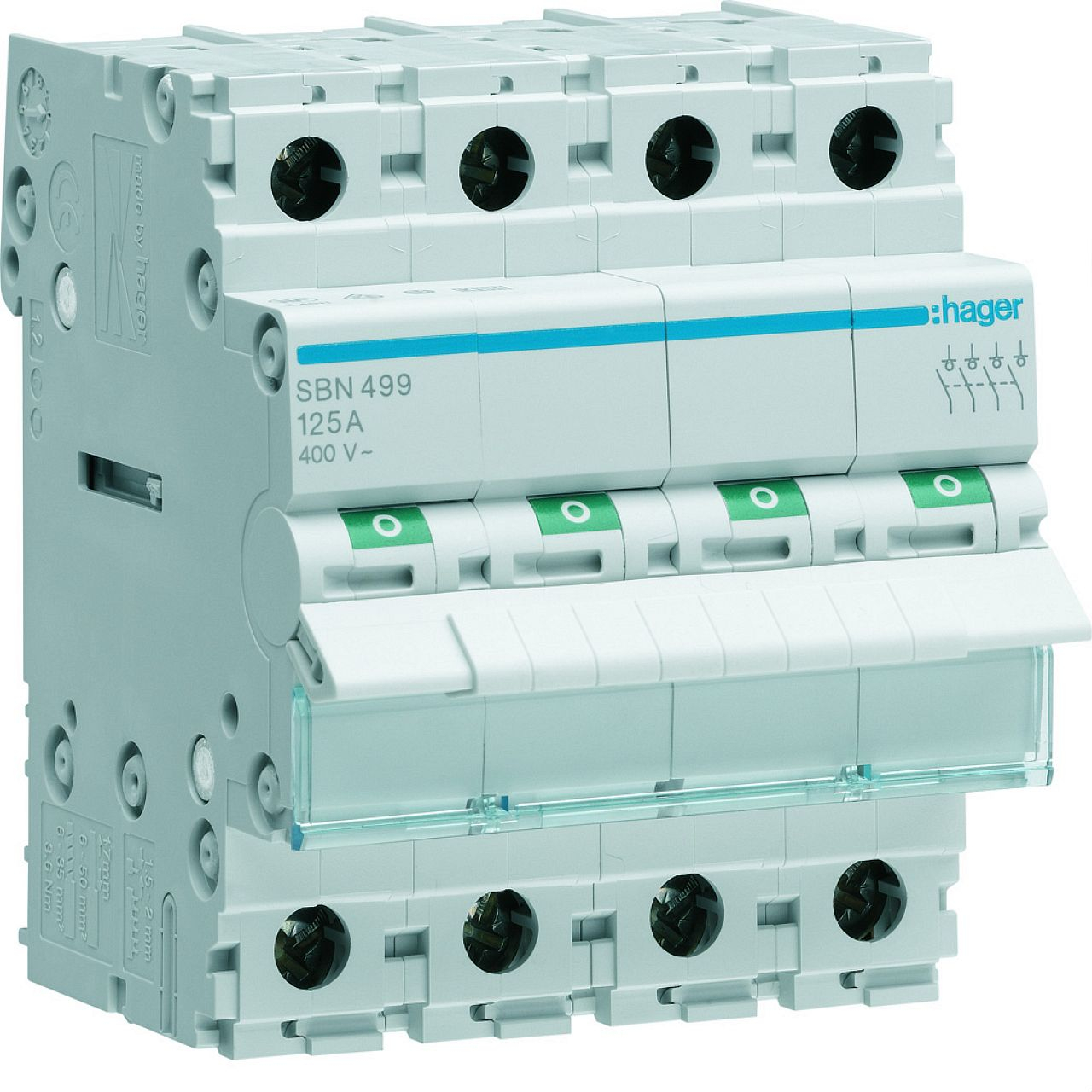 Interrupteur modulaire 4 pôles 125A