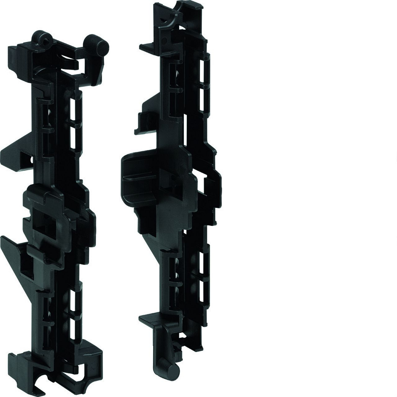 2 supports plastiques noirs, NewVegaD, pour rail DIN