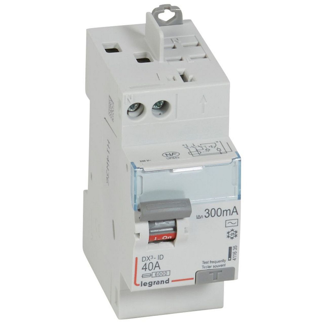 Interrupteur différentiel DX³-ID haut vis/haut auto 2P 230V~ 40A AC 300mA -2 mod